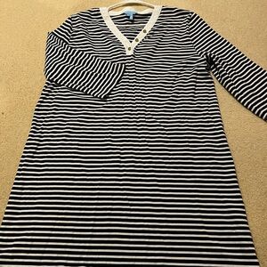 Draper James Navy and White Striped Dress